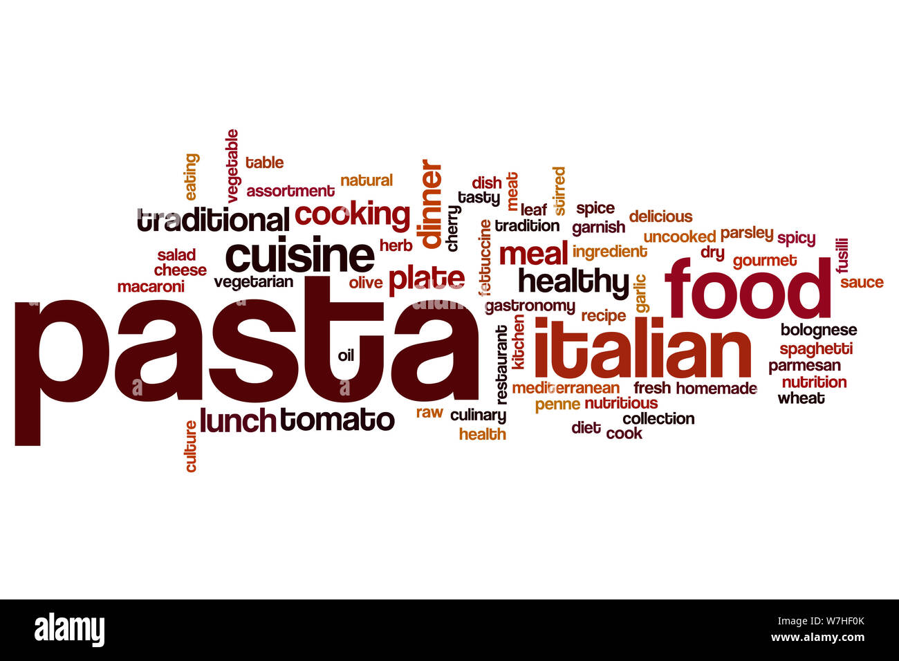 Pasta Wort cloud Konzept Stockfoto