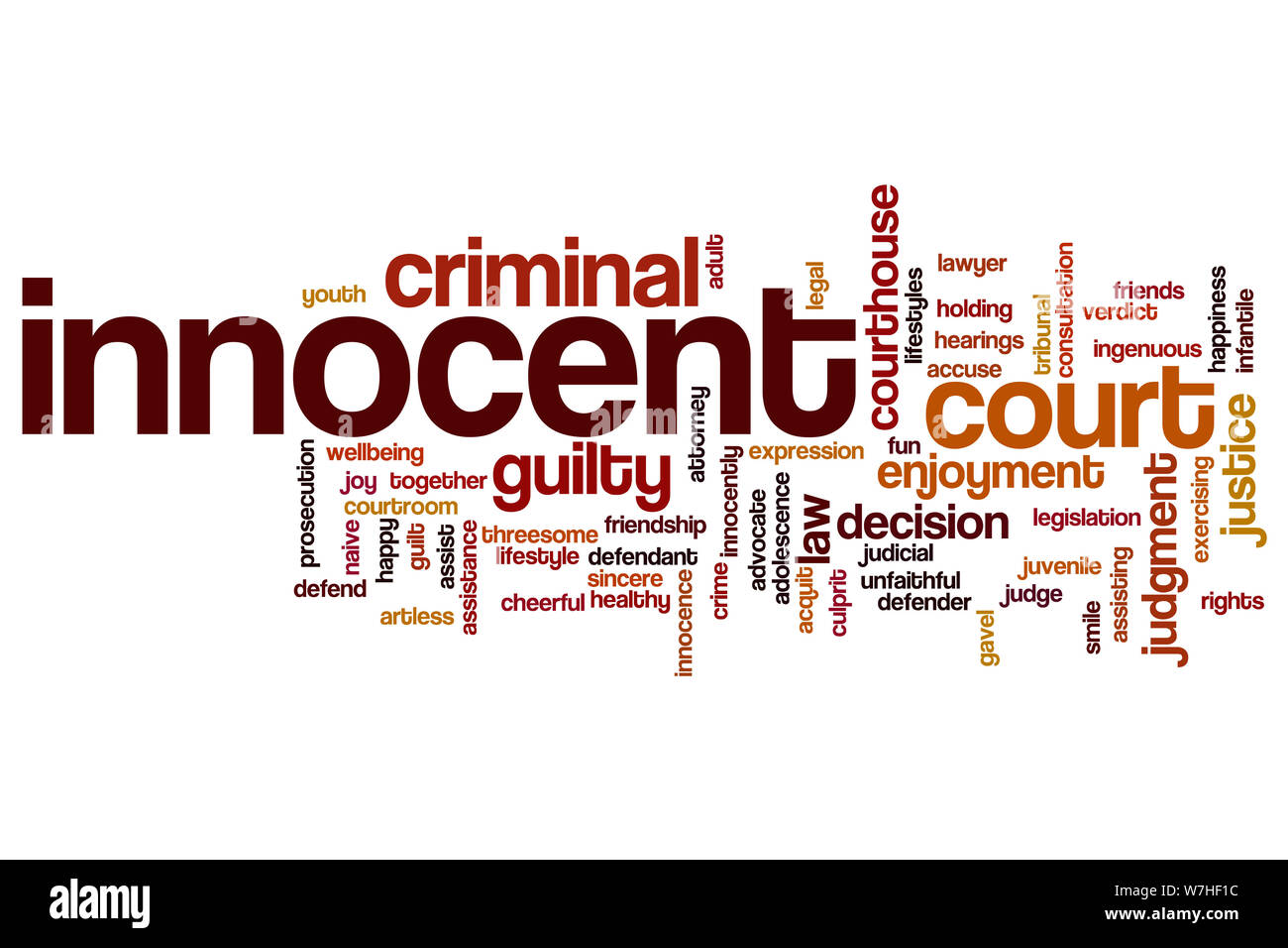 Unschuldige Wort cloud Konzept Stockfoto