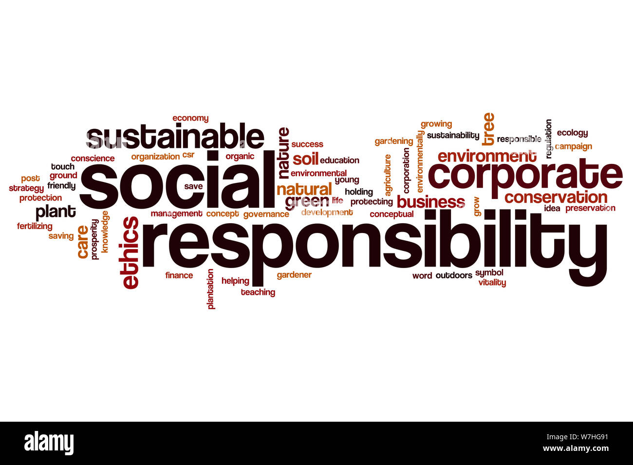 Soziale Verantwortung Wort cloud Konzept Stockfoto