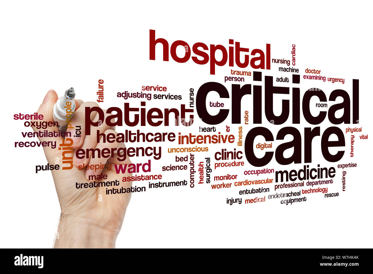 Critical Care Wort cloud Konzept Stockfoto