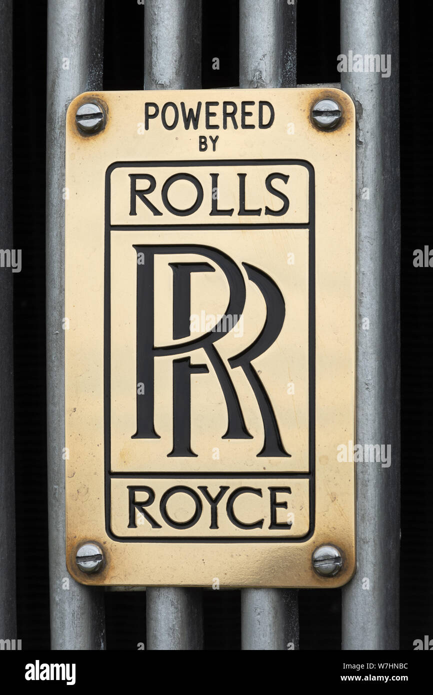 Rolls Royce Abzeichen an einem Fahrzeug Stockfoto