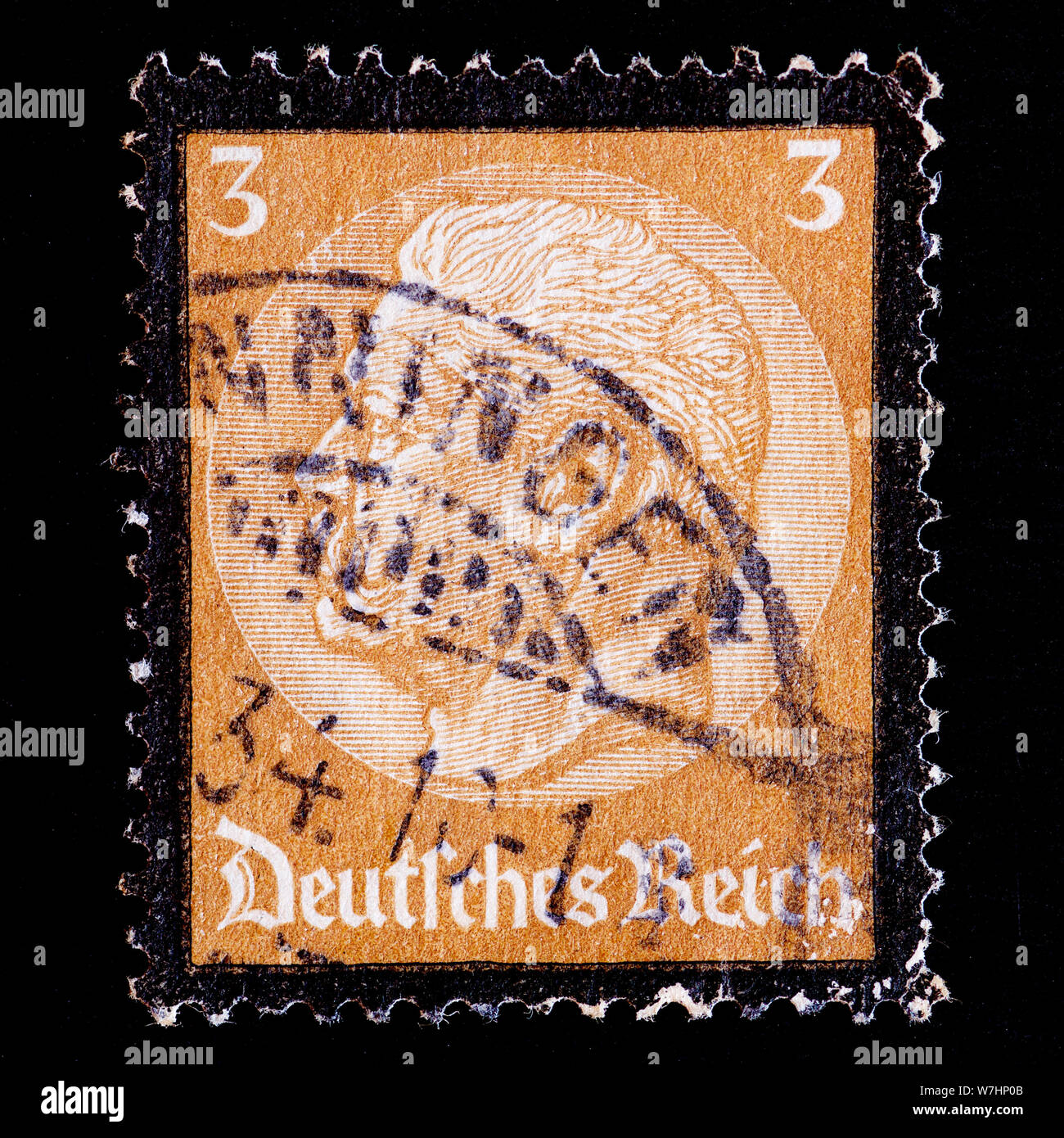 Deutsches Reich Briefmarken - Paul von Hindenburg (1847-1934), 2. der Präsident Stockfoto