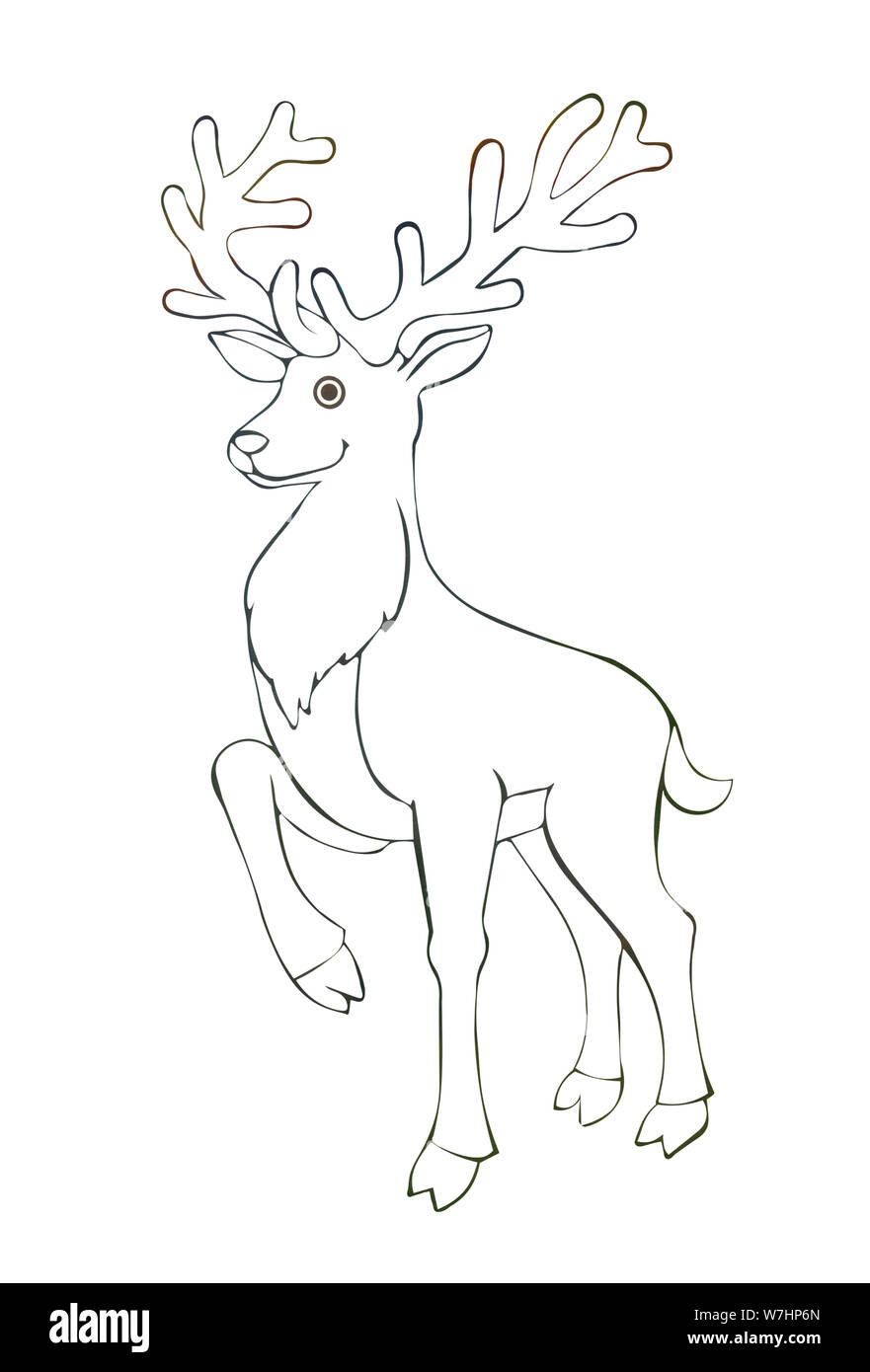 Abbildung: Tintenfüllstand der Zeichnung ein schwarzer Umriss der Tiere. Vögel und Meer Bewohner auf einem isolierten weißen Hintergrund Stockfoto