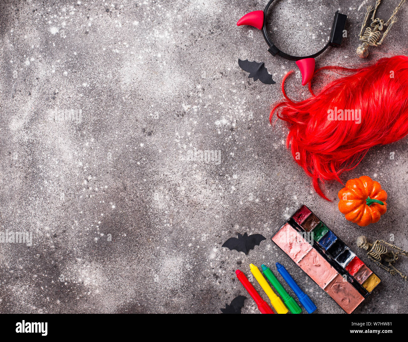 Halloween Party Zubehör und Perücke Stockfoto