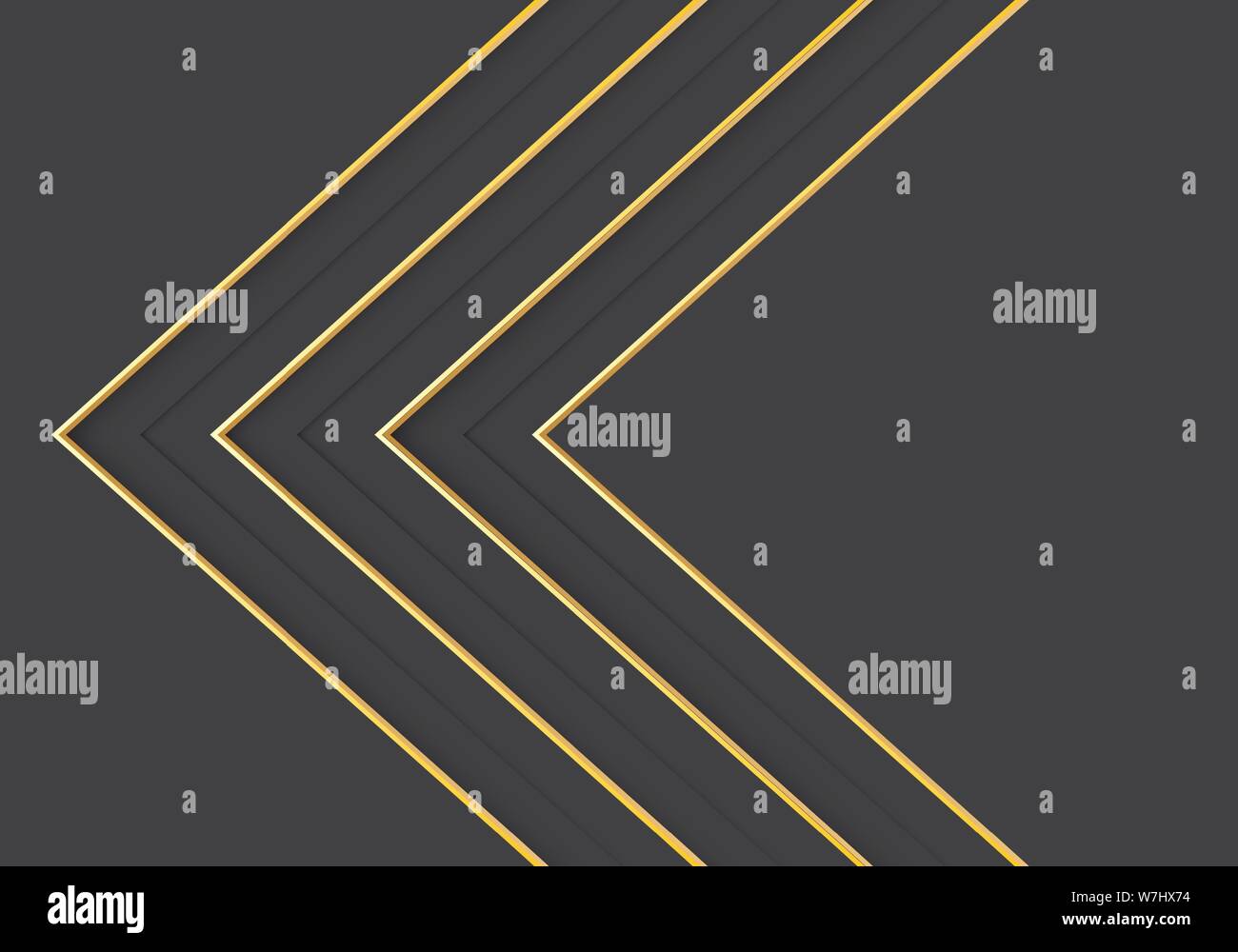 Abstrakte gold line Pfeil Richtung auf grau Design moderner Luxus futuristischen Hintergrund Vector Illustration. Stock Vektor