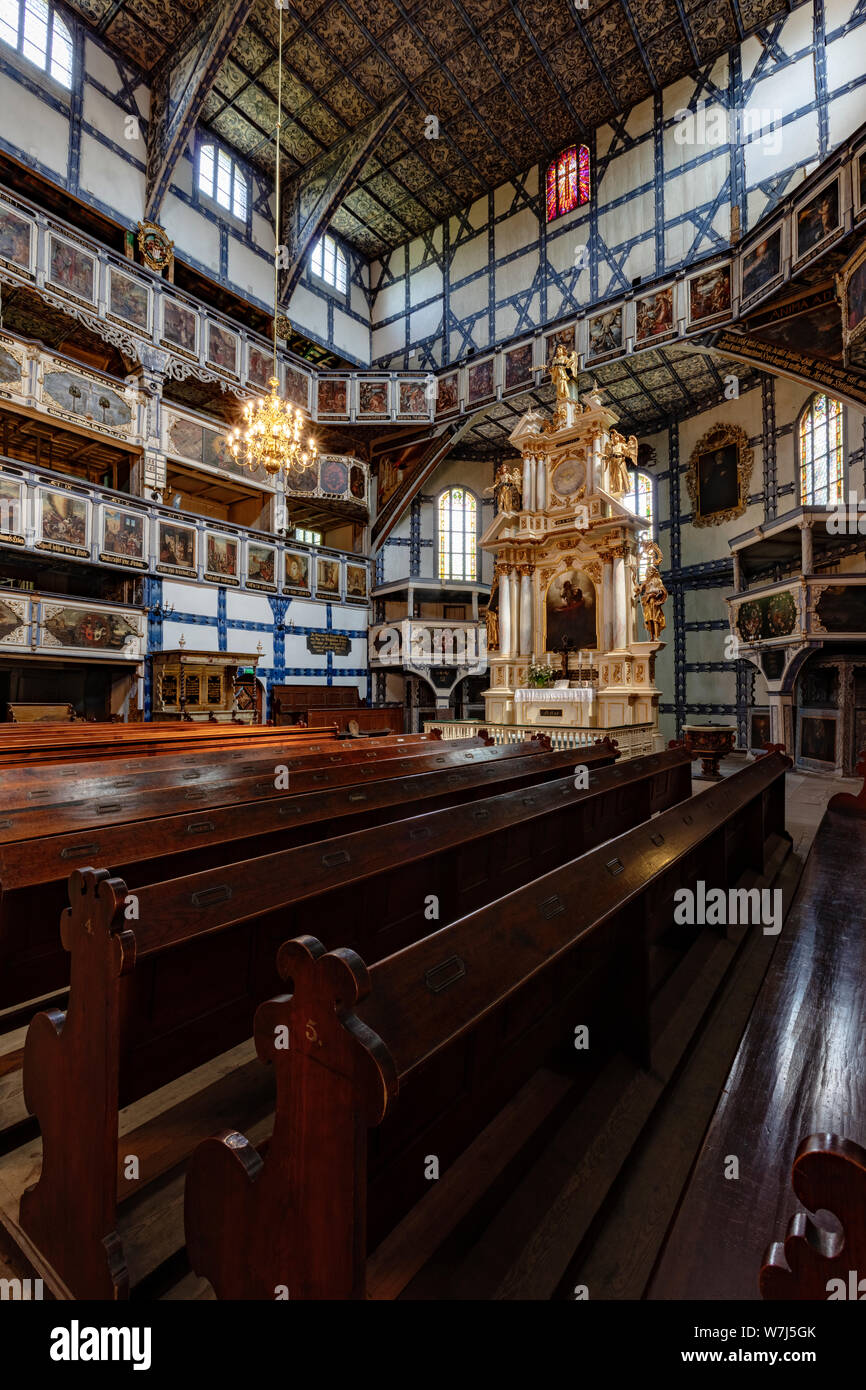 Die evangelische Friedenskirche in Jauer, Niederschlesien, Polen, UNESCO-Weltkulturerbe. Stockfoto