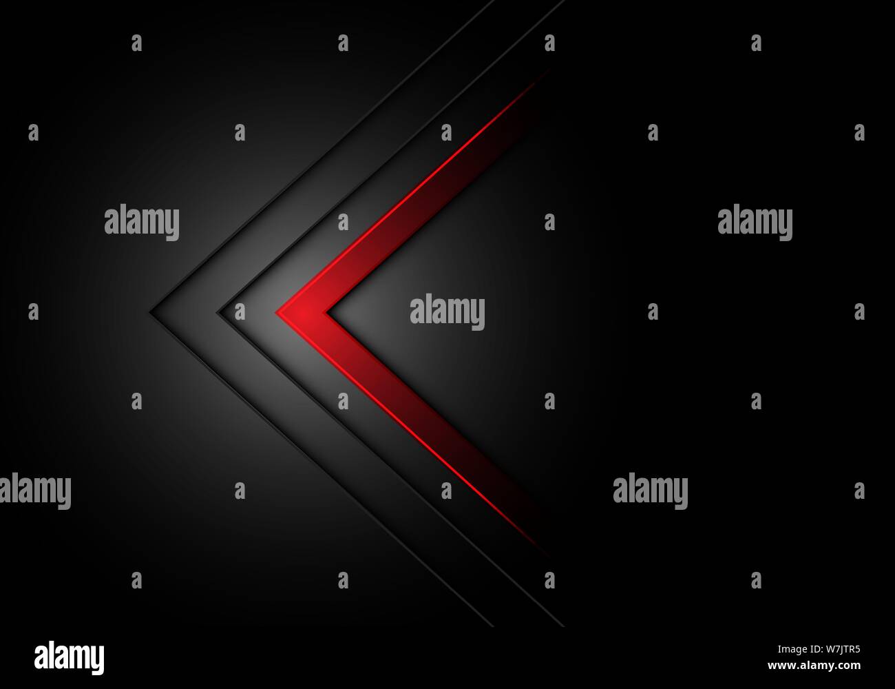 Abstrakte roter Pfeil Richtung schwaches Licht auf schwarzem Design moderne futuristischen Hintergrund Vector Illustration. Stock Vektor