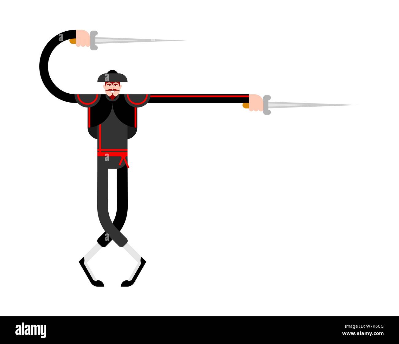 Matador isoliert. Stierkämpfer Cartoon. Stierkampf Vector Illustration Stock Vektor