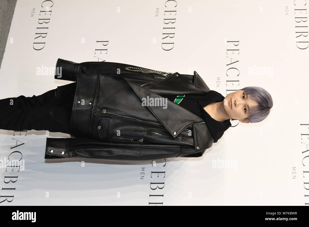 Chinesische Sänger Li Yuchun oder Chris Lee besucht die PeaceBird fashion show in Shanghai, China, 28. September 2017. Stockfoto