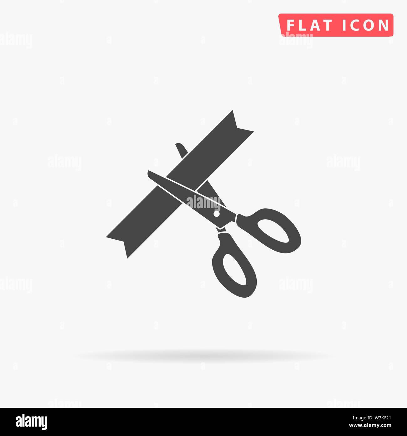 Grand opening. Schneiden Schere Ribbon. Flaches Design Stil minimal Vector illustration symbol für Web Design Stock Vektor