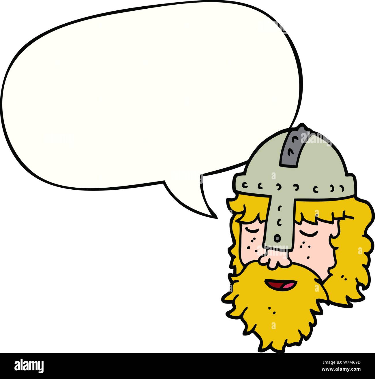 Cartoon viking Gesicht mit Sprechblase Stock Vektor