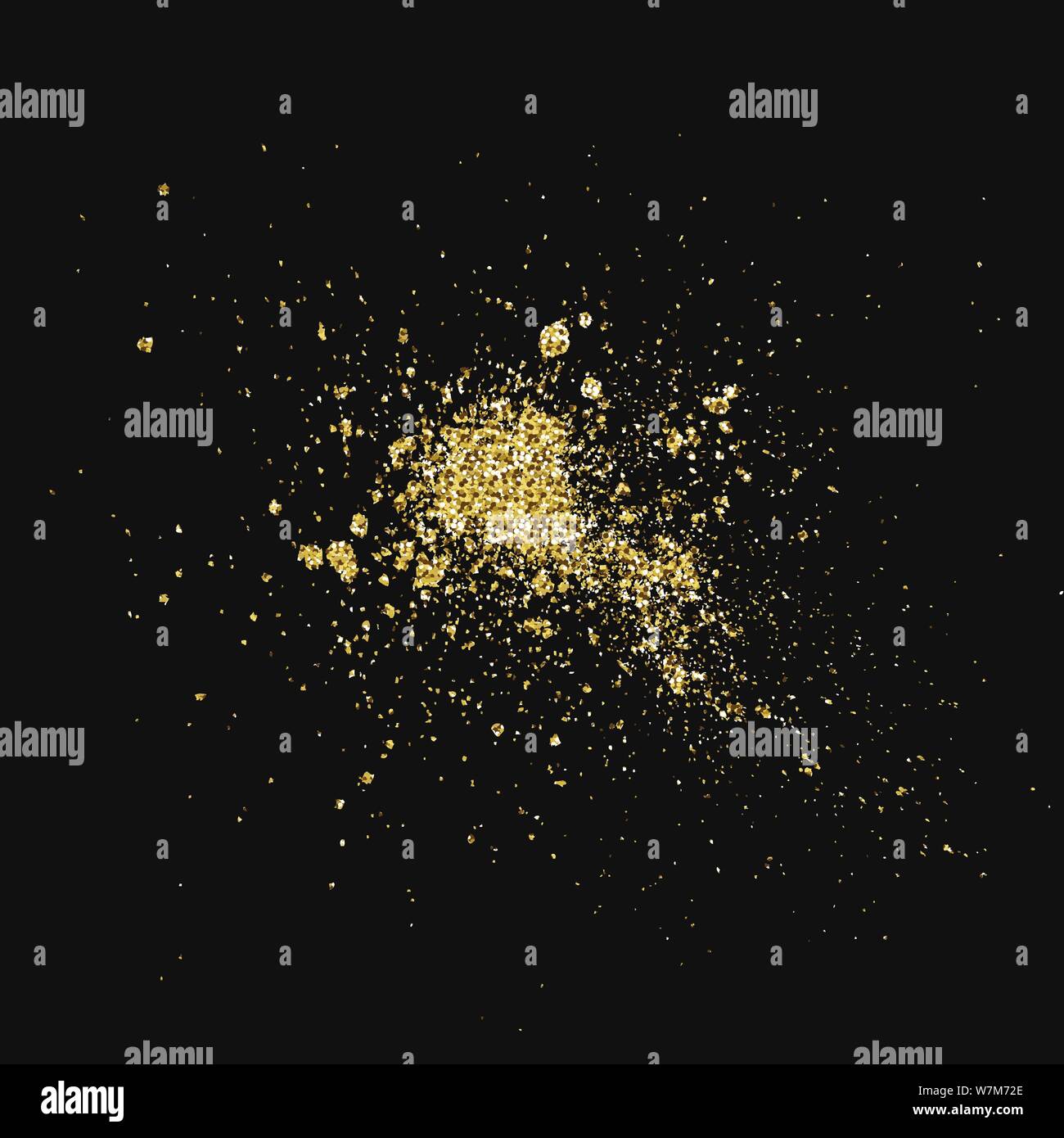 Glitter Splash. Glänzend lack Flecken auf schwarzem Hintergrund isoliert. Vektor. Stock Vektor