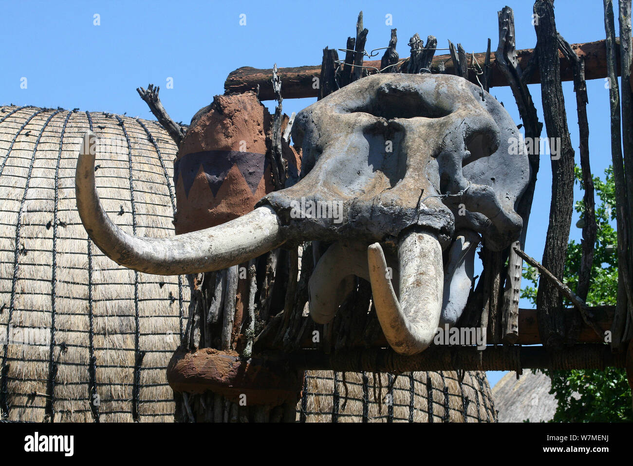 Eingang zum shakaland Zulu Cultural Village, Eshowe, Kwazulu Natal, Südafrika Stockfoto