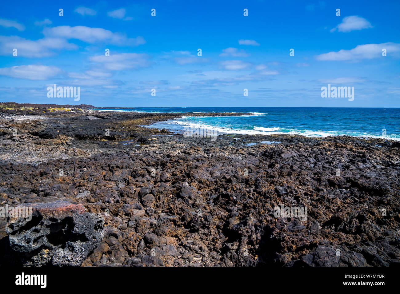 Spanien, Lanzarote, endlose Lavafeld Strand an der Nordküste in der Nähe von orzola Stockfoto