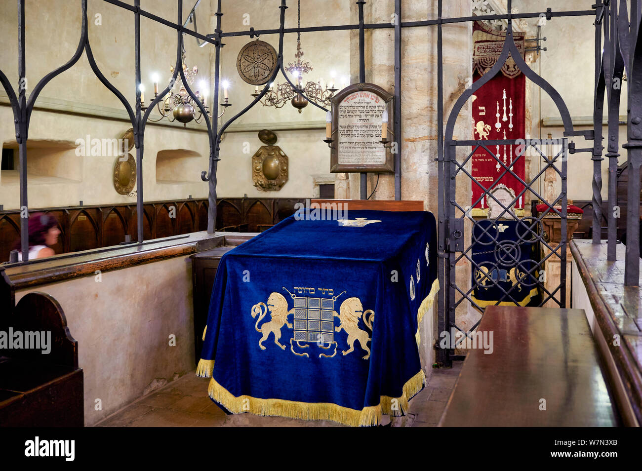 In Prag in der Tschechischen Republik. Die Altneu-synagoge Stockfoto