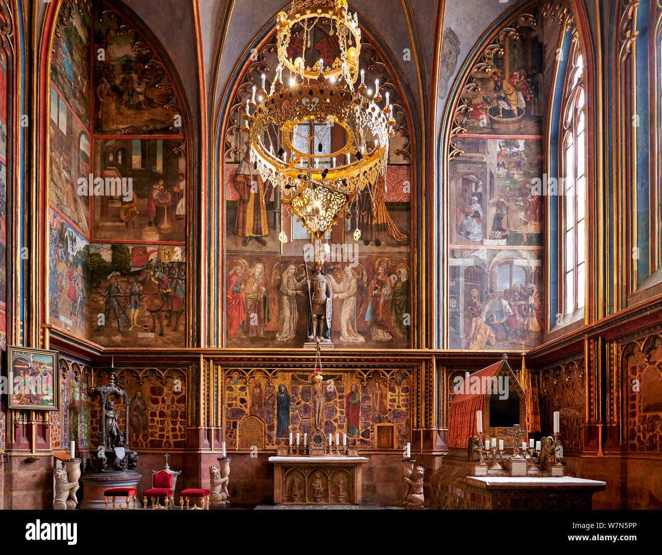 In Prag in der Tschechischen Republik. St. Veitsdom in der Prager Burg. St.-Wenzels-Kapelle Stockfoto