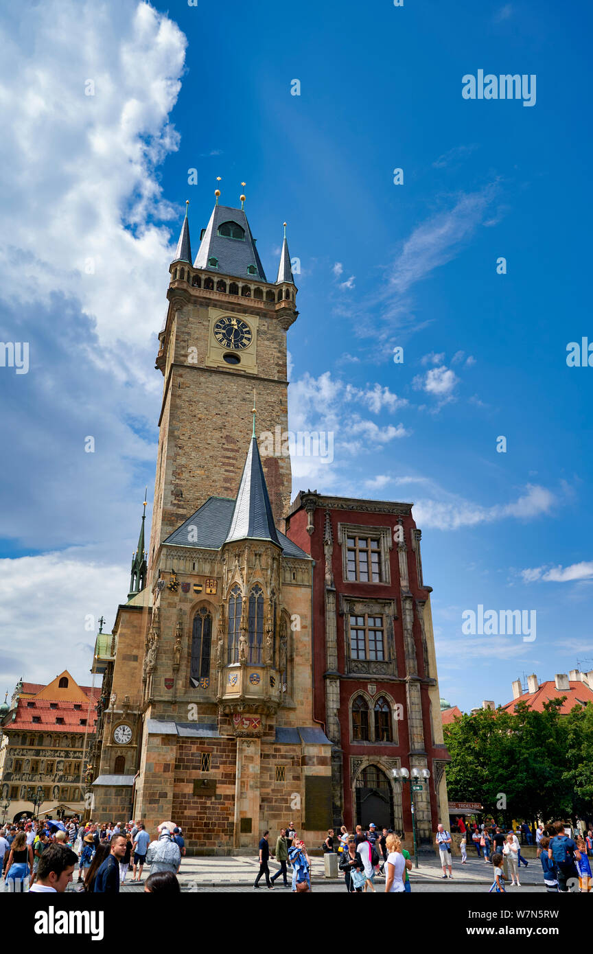 In Prag in der Tschechischen Republik. Das Alte Rathaus in der Altstadt Stockfoto