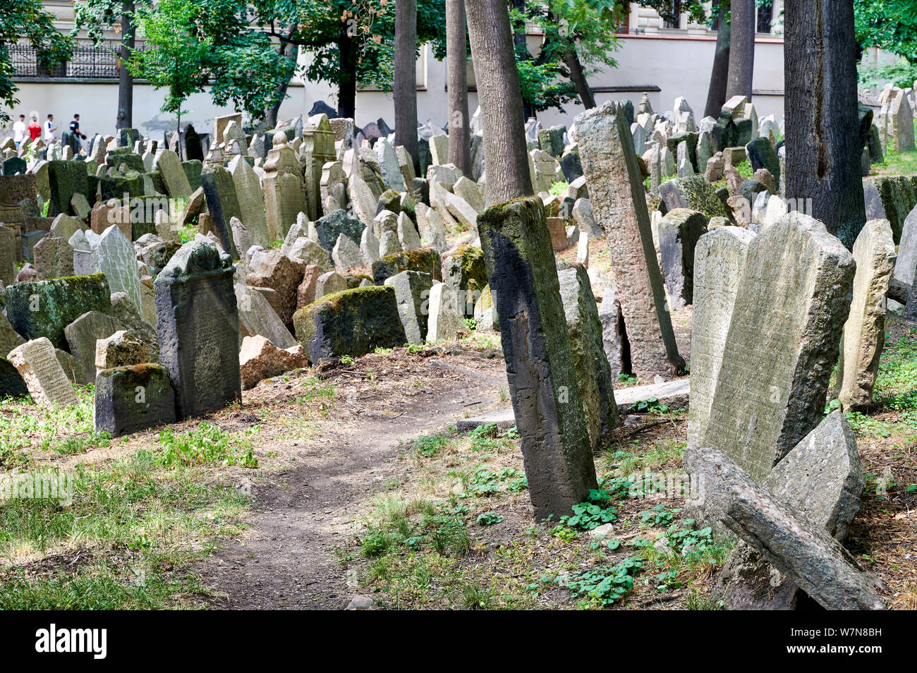 In Prag in der Tschechischen Republik. Der Alte Jüdische Friedhof Stockfoto