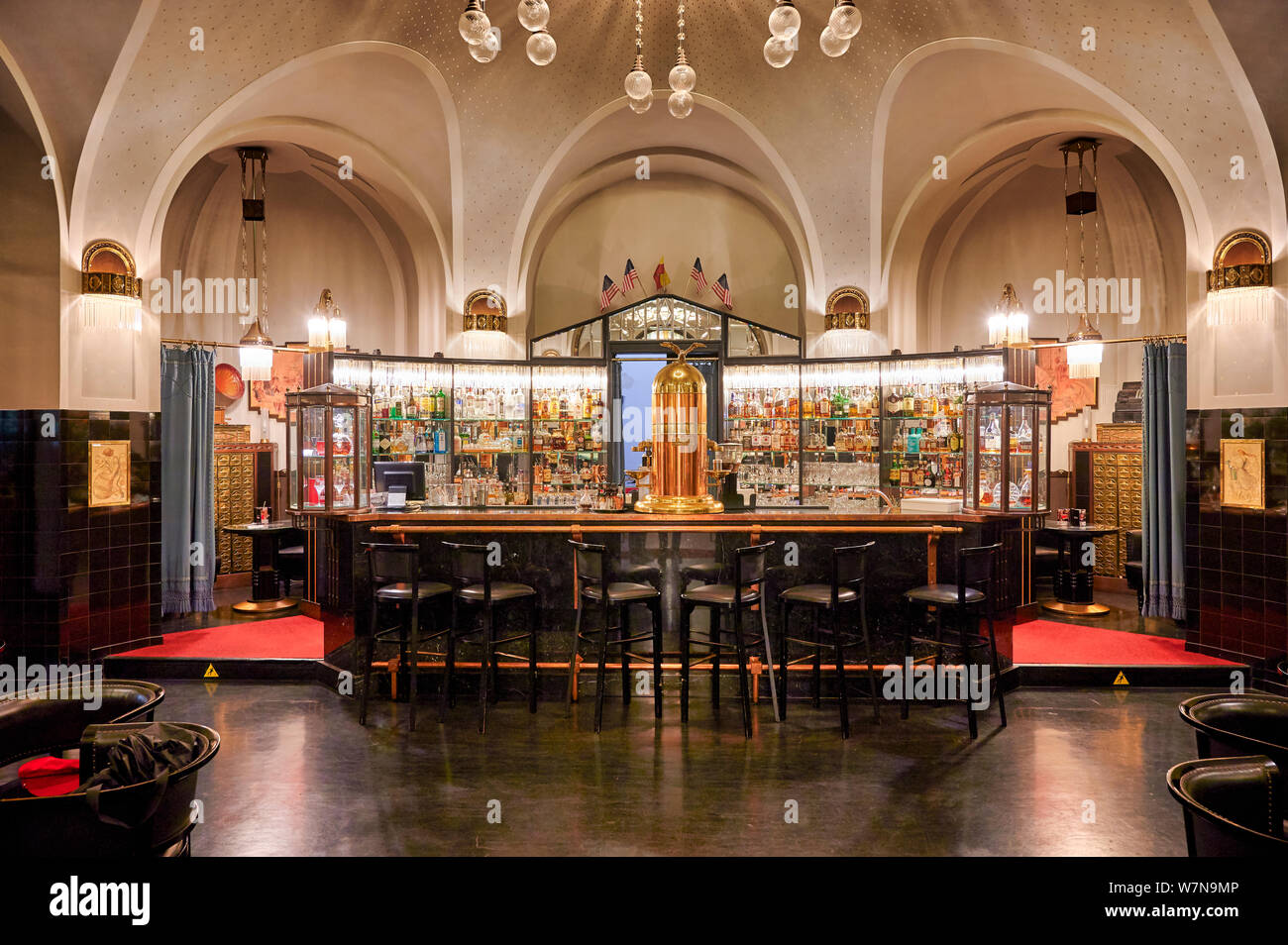 In Prag in der Tschechischen Republik. Die amerikanische Bar im Gemeindehaus Stockfoto