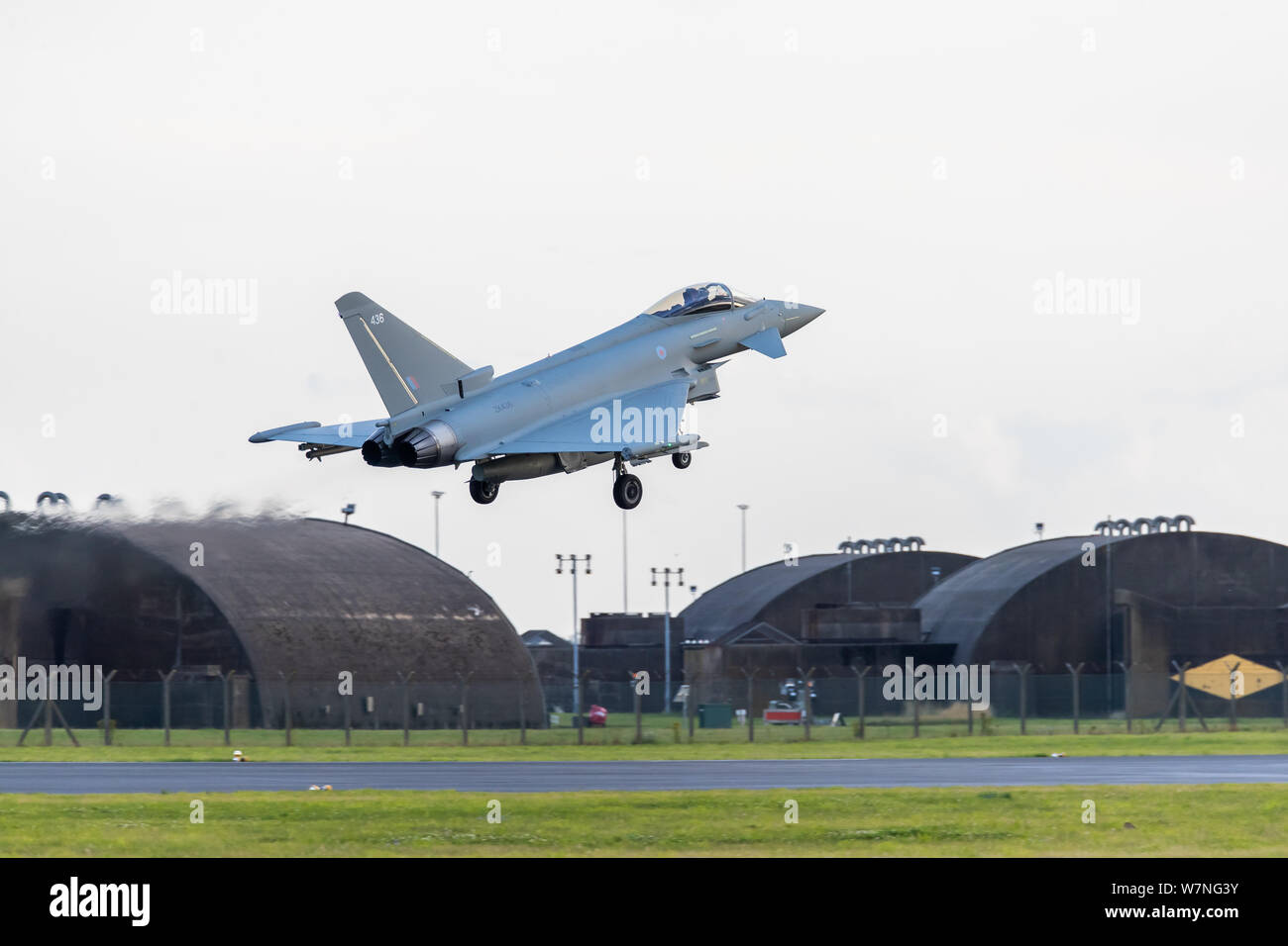 Die RAF-Eurofighter Typhoon FGR 4 während der Training Missionen an RAF Coningsby, UK. Stockfoto