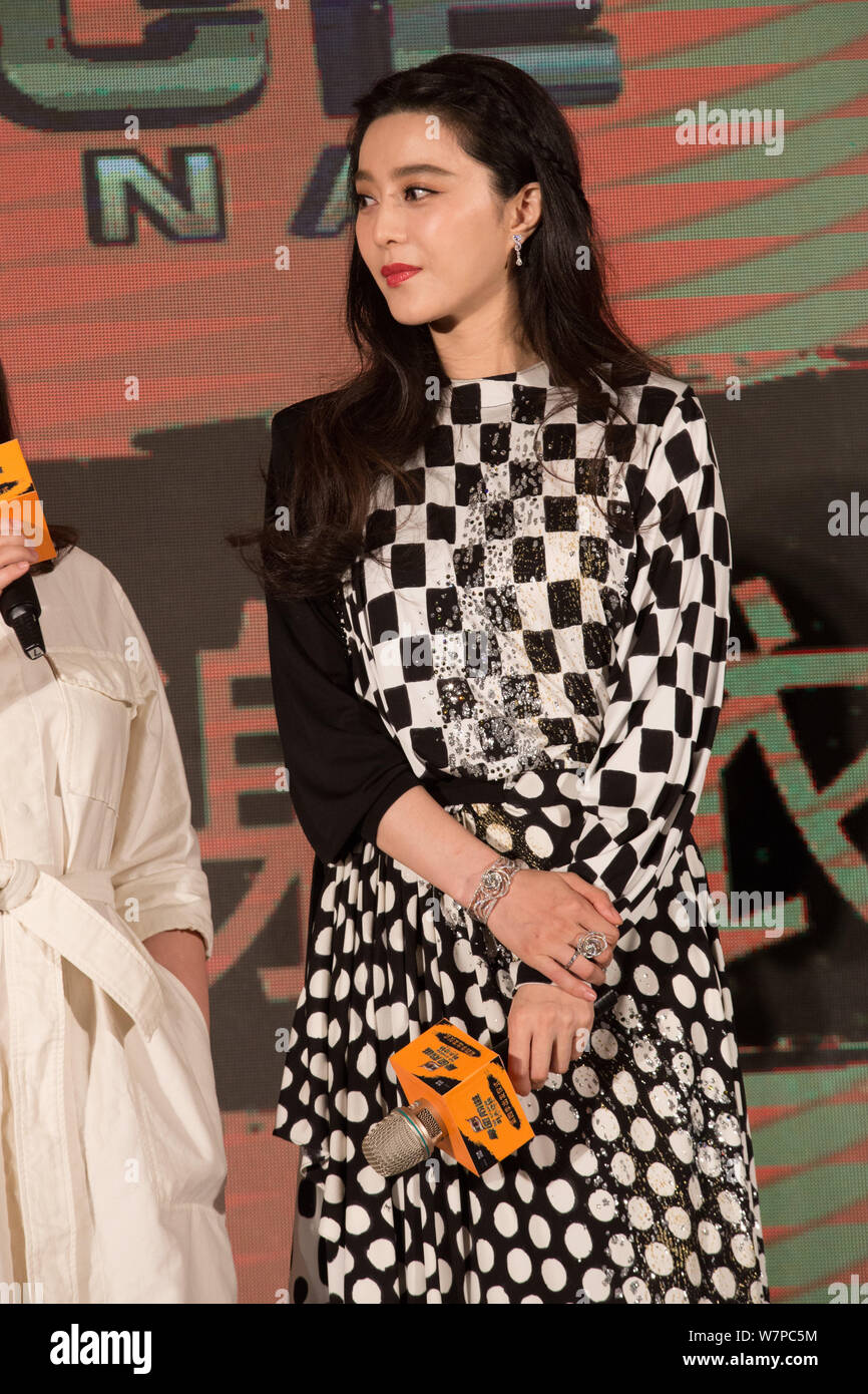 Chinesische Schauspielerin Fan Bingbing besucht eine Pressekonferenz für die Reality-TV-Show "The Amazing Race China" in Peking, China, 11. Juni 2017. Stockfoto