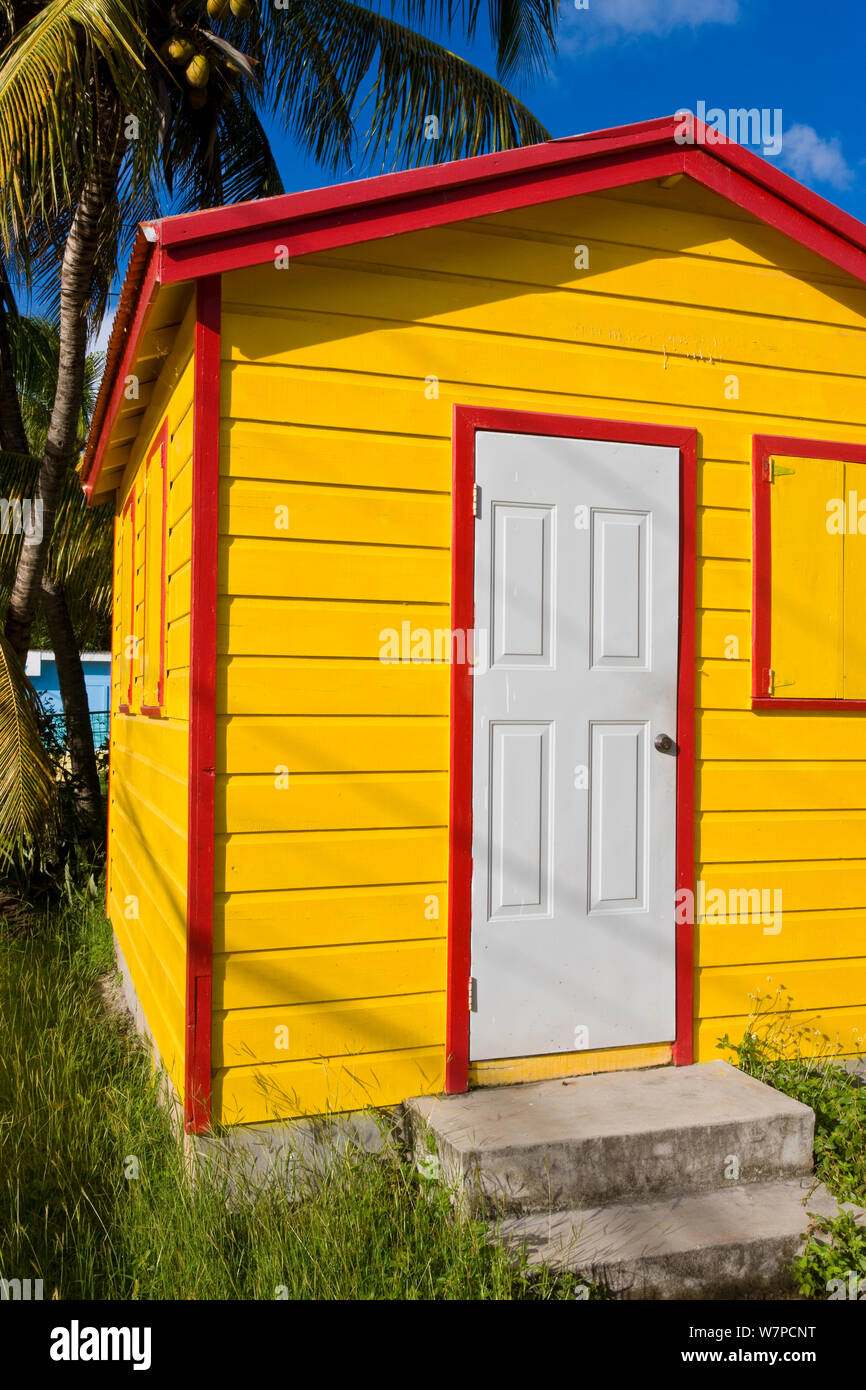 Bunt bemalten Häuser in St. John's, Antigua, Antigua und Barbuda, Leeward Inseln, Kleine Antillen, Karibik, Westindien 2008 Stockfoto
