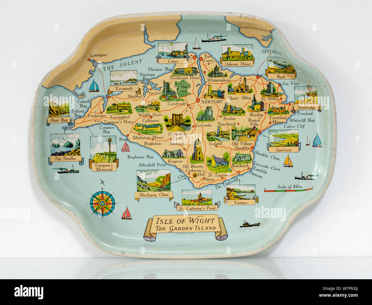 Vintage Isle of Wight Souvenir Fach - Der Garten Insel Stockfoto