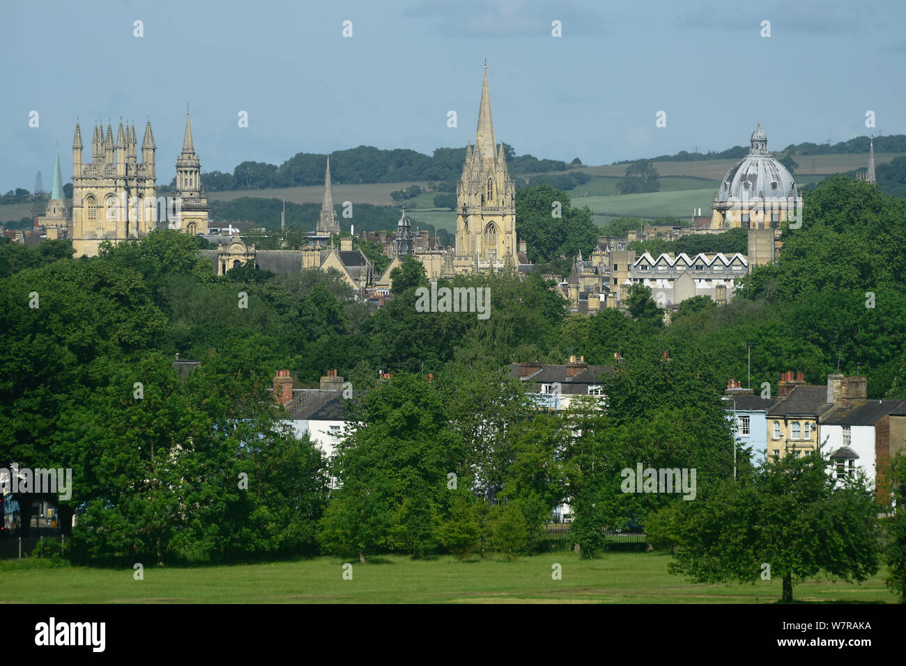 England, Oxford, Cowley Road, Stadt der Türme, mit Blick auf die Oxford Zentrum von South Park. Stockfoto