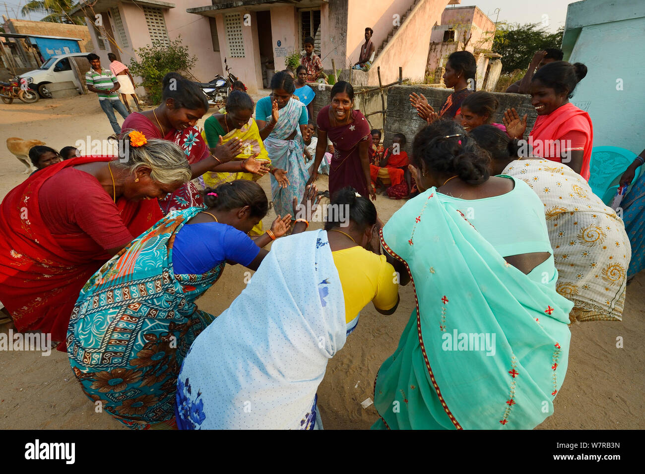 Frauen Selbsthilfe Gruppe Morning Star in der Nähe von Pulicat See, Tamil Nadu, Indien, Januar 2013. Stockfoto