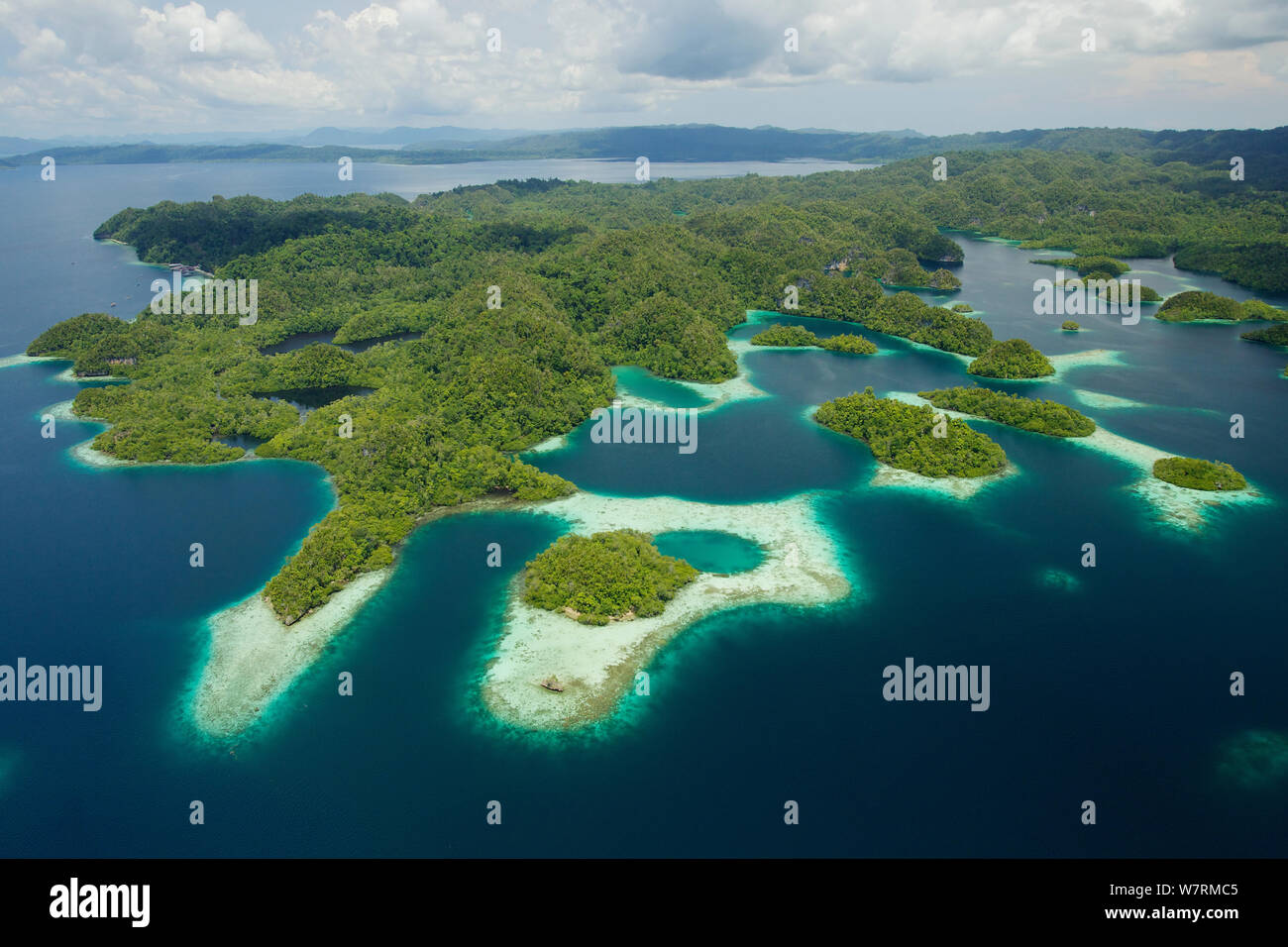 Gam Insel, NW HALBINSEL mit marine Seen sichtbar. Raja Ampat Inseln, West Papua, Indonesien. Oktober 2 010 Stockfoto