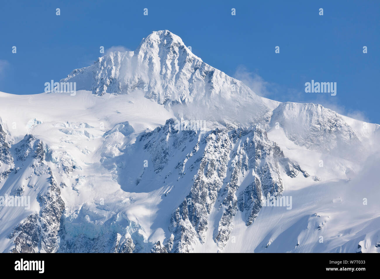 Winter Blick auf Mount Shuksan von Heather Lake Recreation Area, Washington, USA. März 2013. Stockfoto