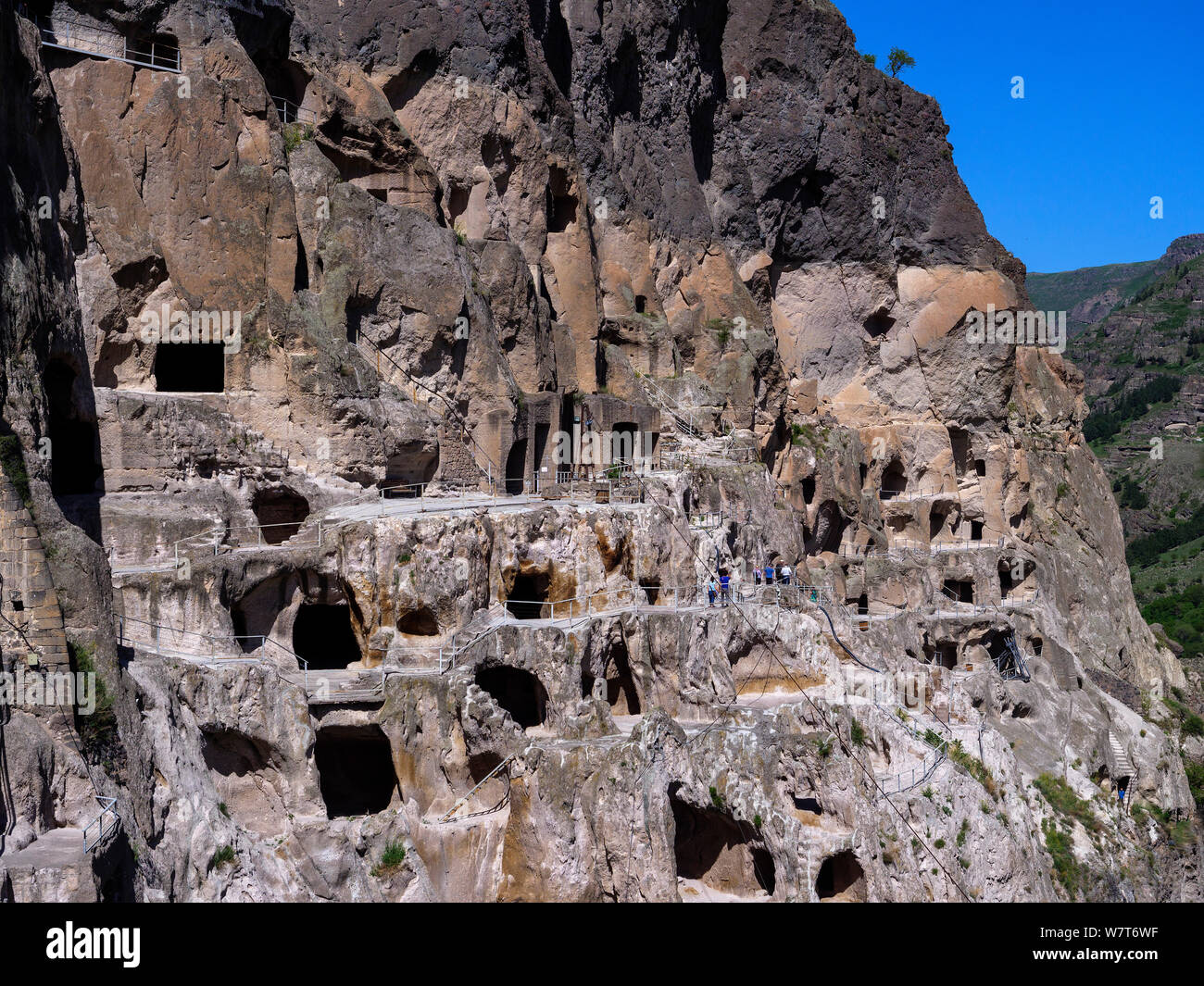 Cave City Vardzia, in der Nähe von Aspindsa, Samzche-Dschawacheti, Georgien, Europa Stockfoto