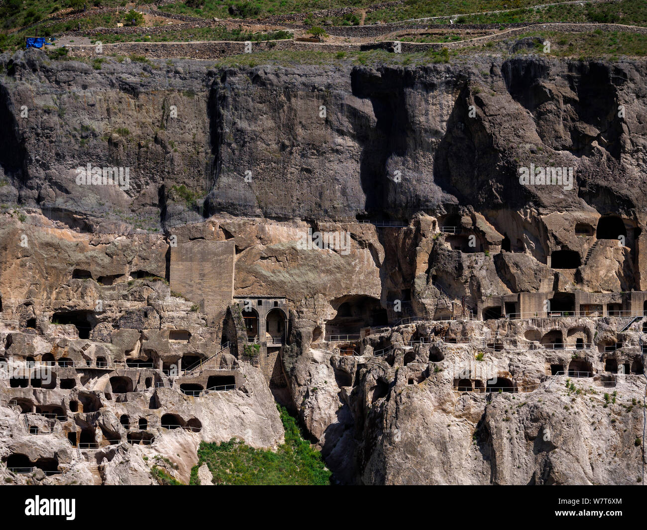 Cave City Vardzia, in der Nähe von Aspindsa, Samzche-Dschawacheti, Georgien, Europa Stockfoto