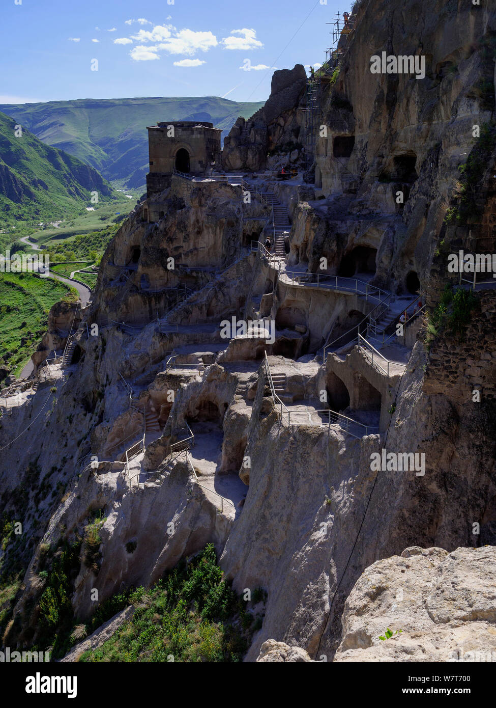 Cave City Vardzia, in der Nähe von Aspindsa, Samzche-Dschawacheti, Georgien, Europa Stockfoto