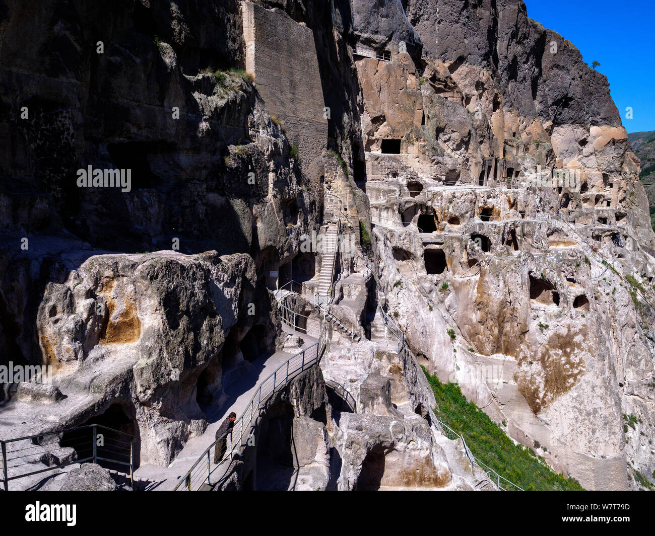 Cave City Vardzia, in der Nähe von Aspindsa, Samzche-Dschawacheti, Georgien, Europa Stockfoto