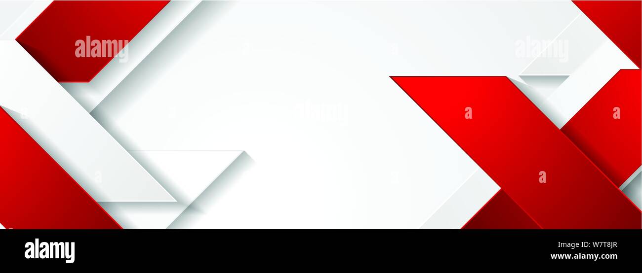 Rote und Weiße geometrische Corporate Design der Banner. Vector Hintergrund Stock Vektor