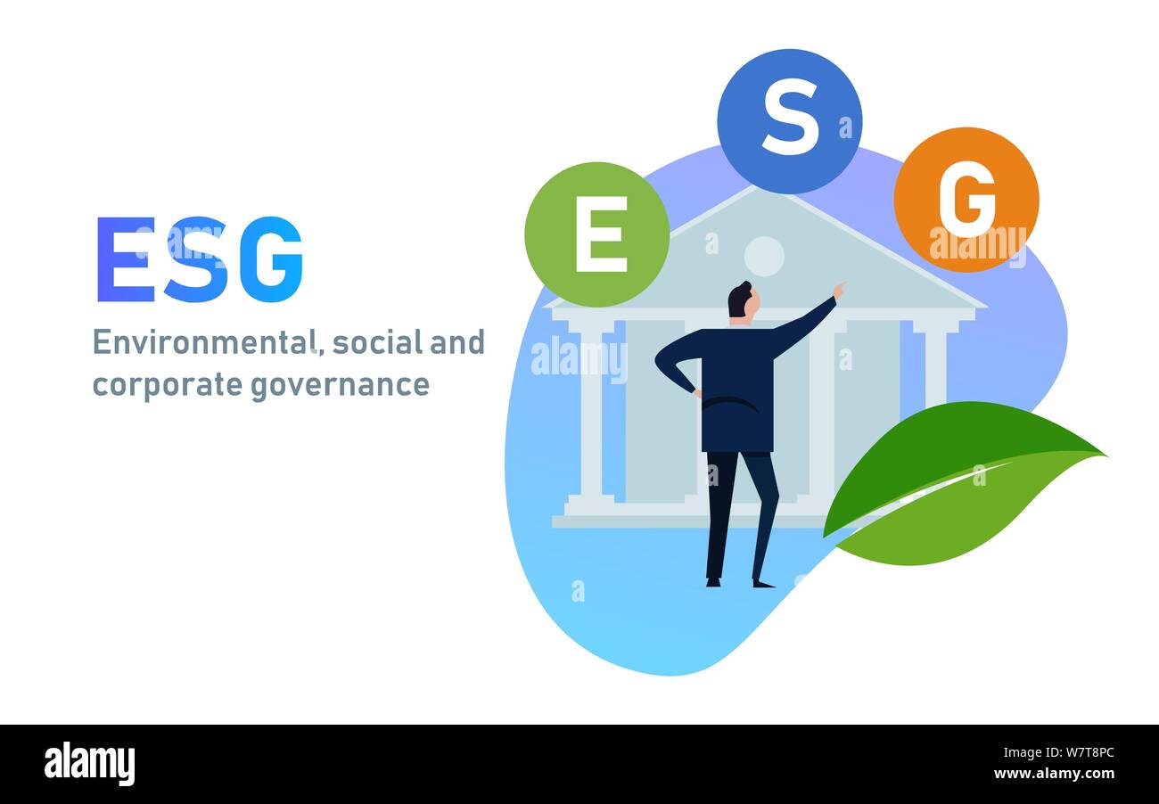 ESG-Konzept der Umwelt, Soziales und Governance in nachhaltige und ethische Geschäfts Stock Vektor