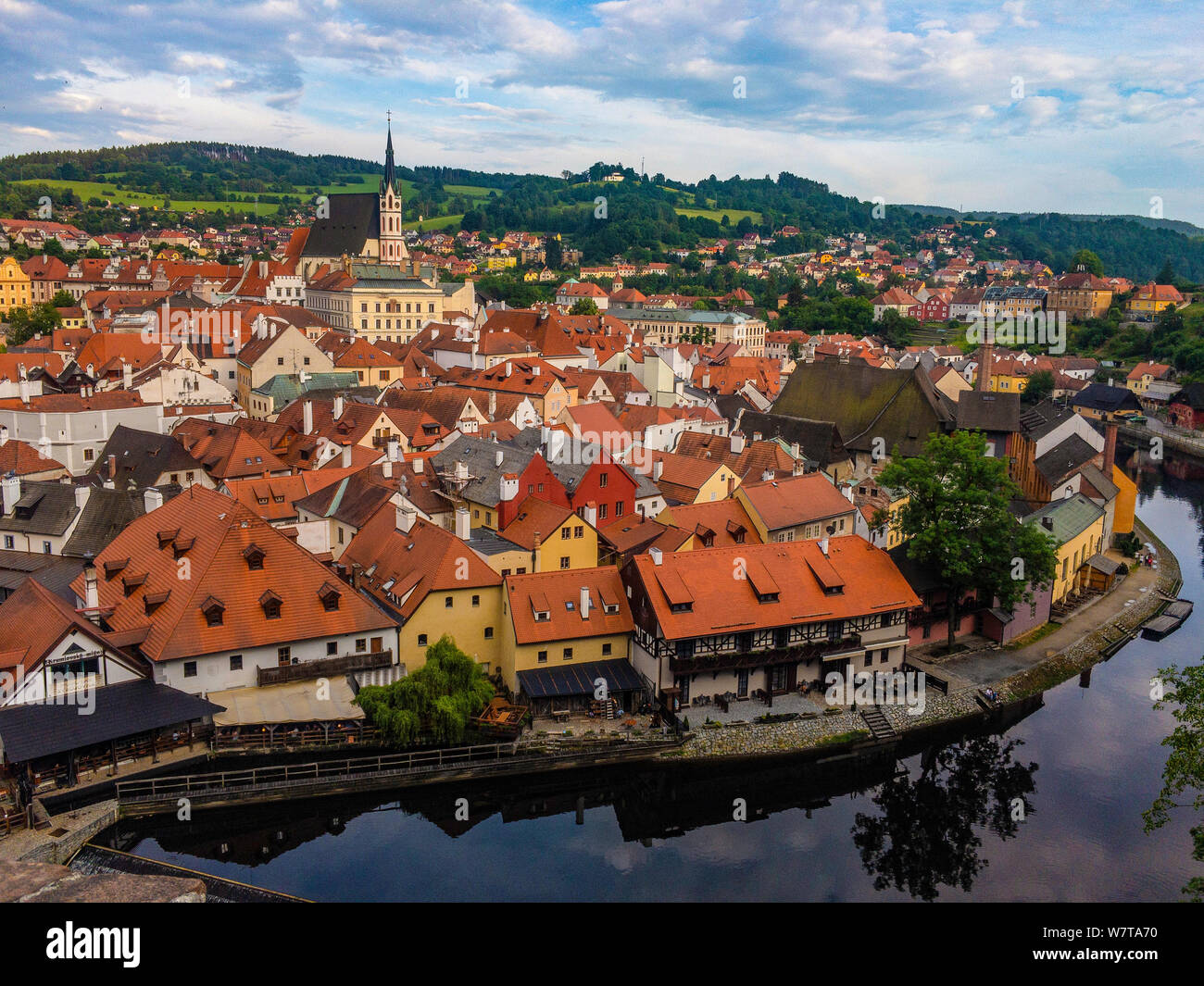 Das Bild perfekt Stadt Cesky Krumlov in Böhmen, Tschechische Republik Stockfoto