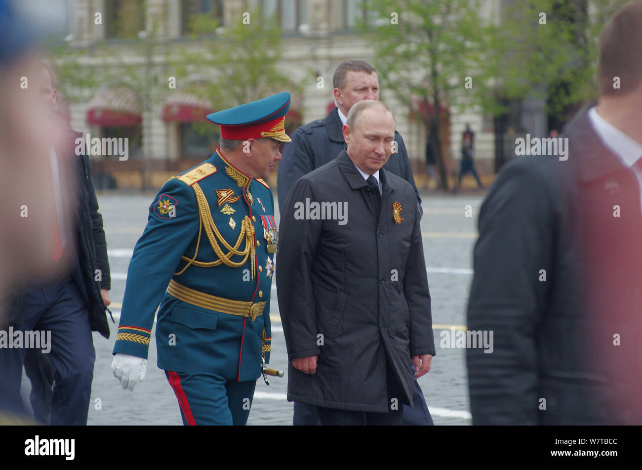 Der russische Präsident Wladimir Putin nimmt an den Tag des Sieges militärische Parade der 72. Jahrestag des Sieges über Nazi-Deutschland in den 1941-194 zu markieren Stockfoto