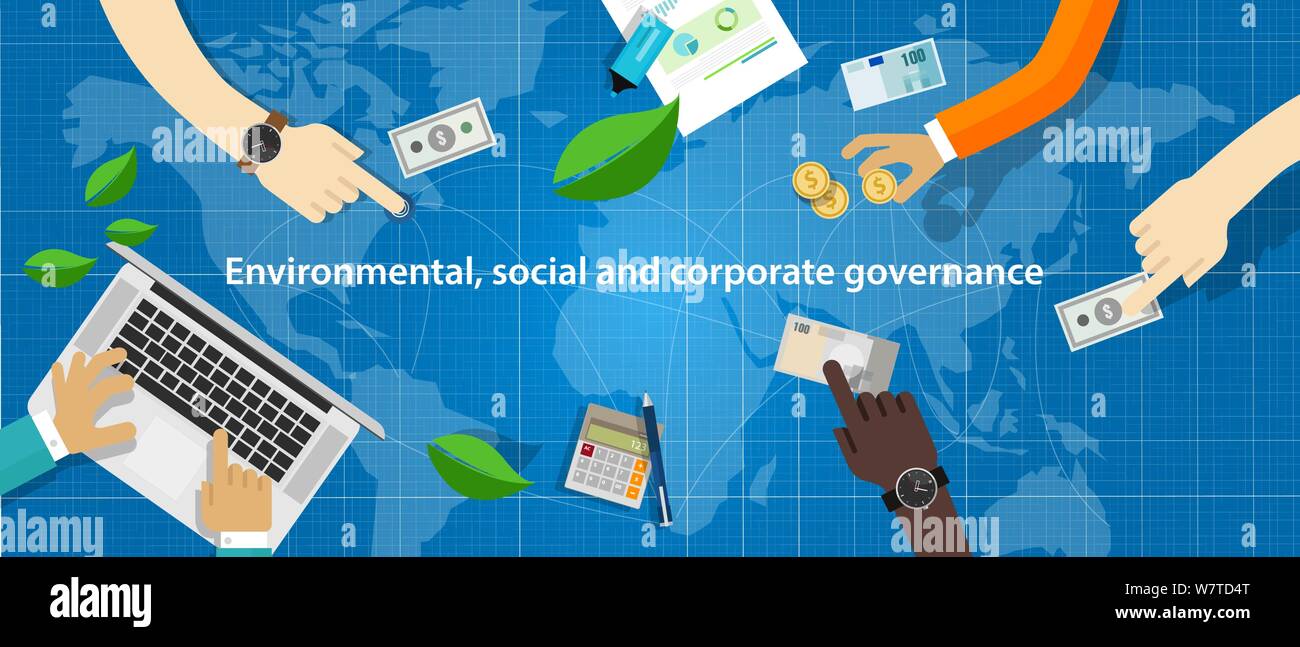 ESG-Konzept der Umwelt, Soziales und Governance in nachhaltige und ethische Geschäfts Stock Vektor