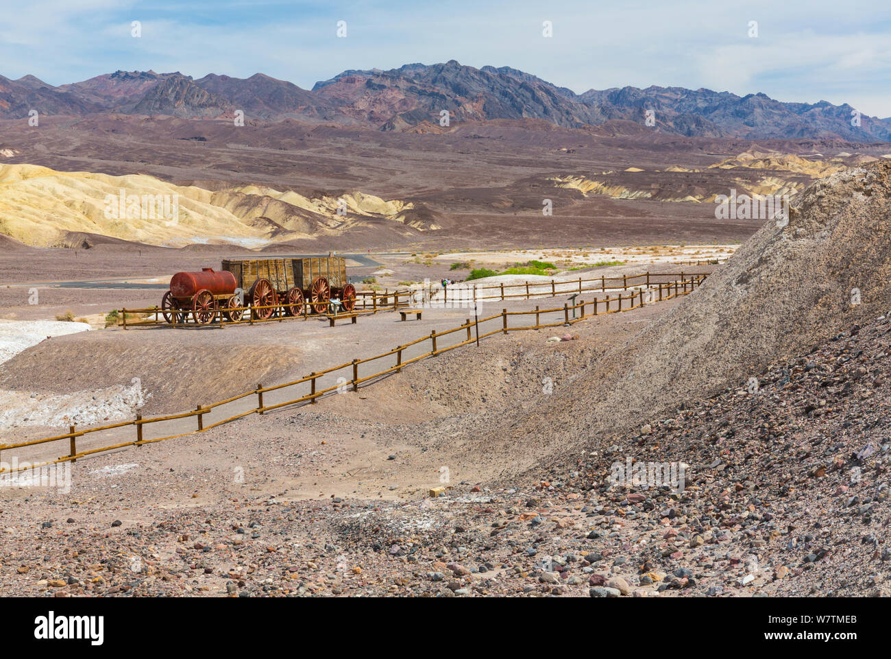 Harmony Borax Werke Historic Site, Death Valley National Park, Kalifornien, USA, März 2013. Stockfoto