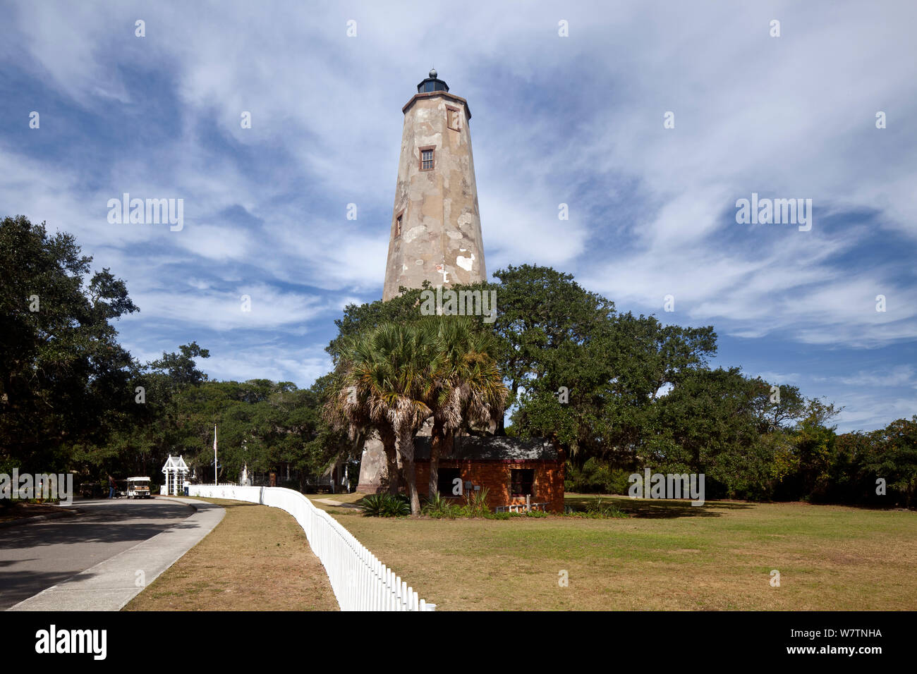 Old Baldy Leuchtturm auf Kahle Insel. North Carolina, USA, Oktober 2013. Stockfoto