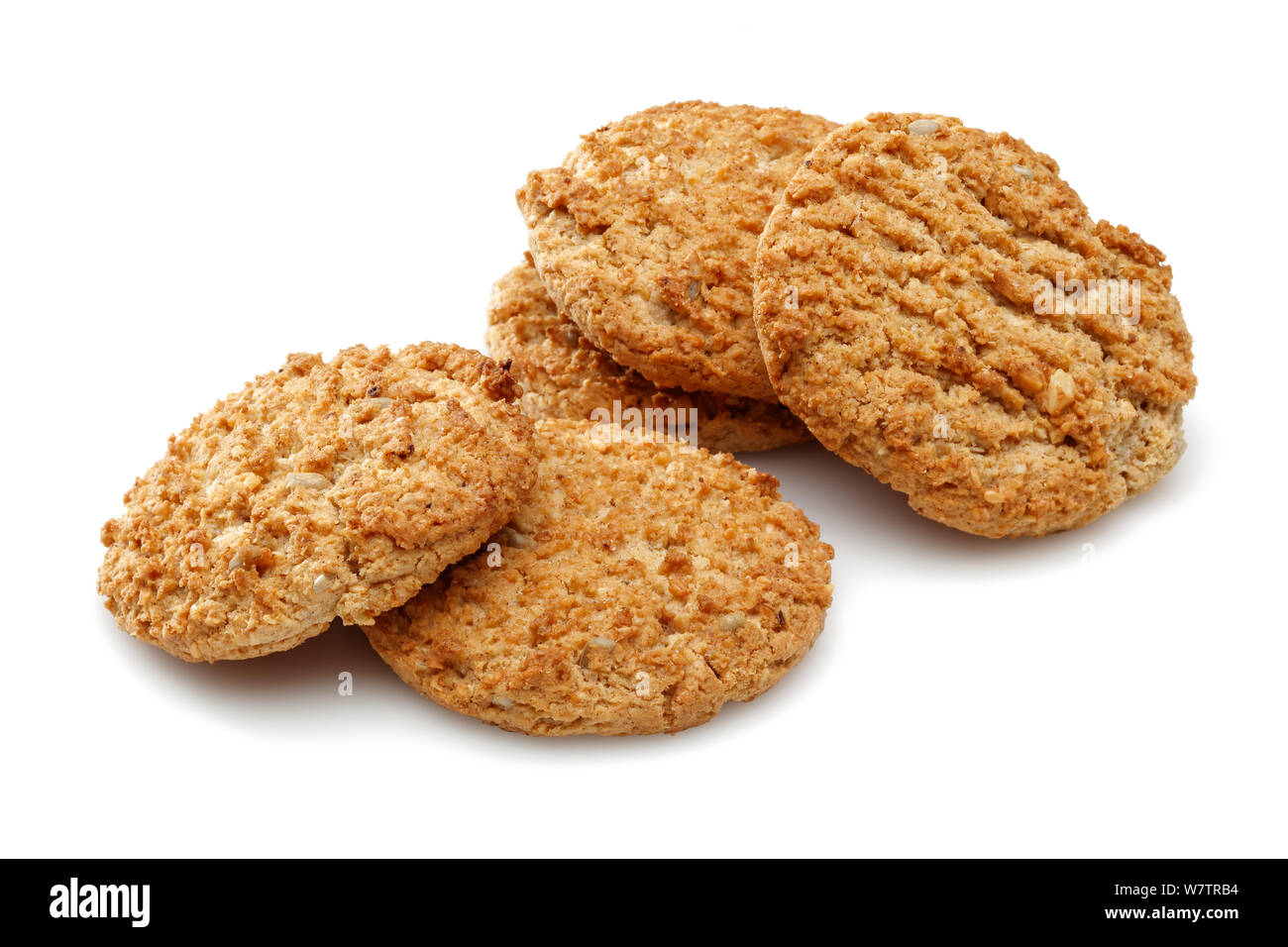 Sonnenblumenkerne Cookies auf weißem Hintergrund Stockfoto