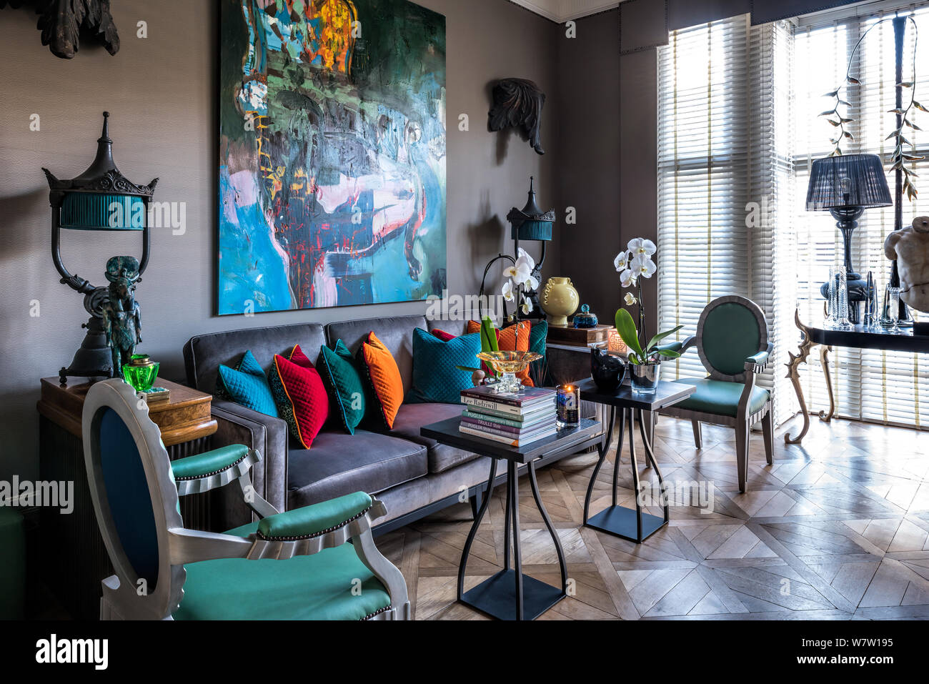 Bunte Wohnzimmer Stockfoto