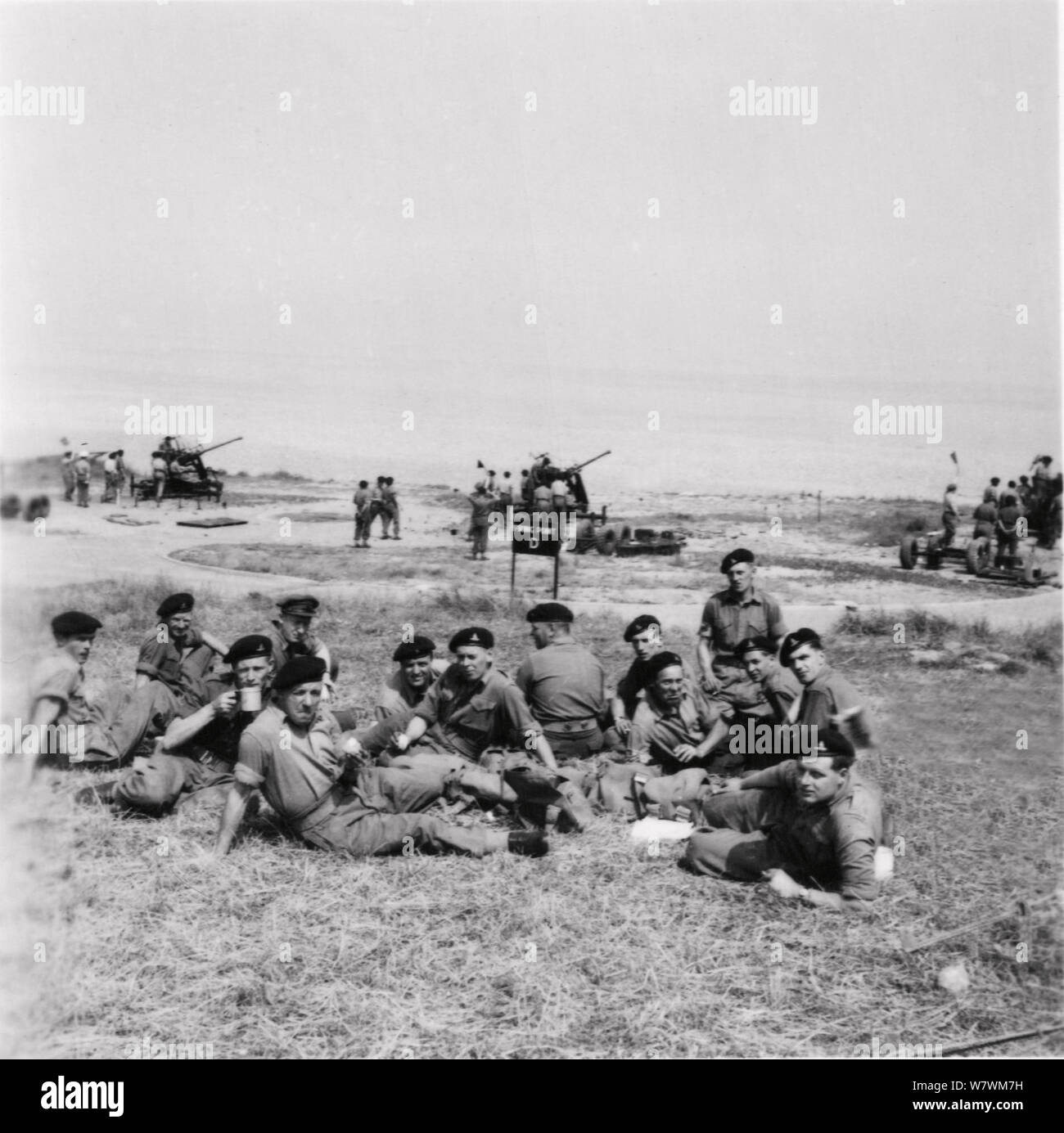 517 LAA TA Royal Artillery auf jährliches Trainingslager 1955 Stockfoto