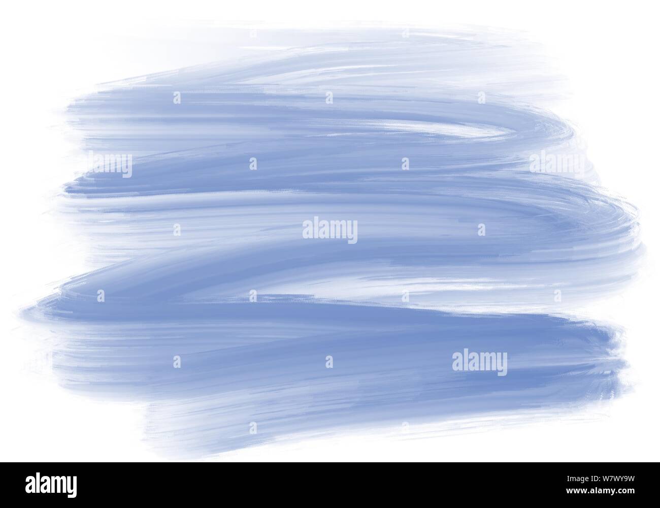 Blaue hand Ölfarbe Zig Zag gezeichnet Pinselstrich Muster auf weißem Hintergrund Stockfoto