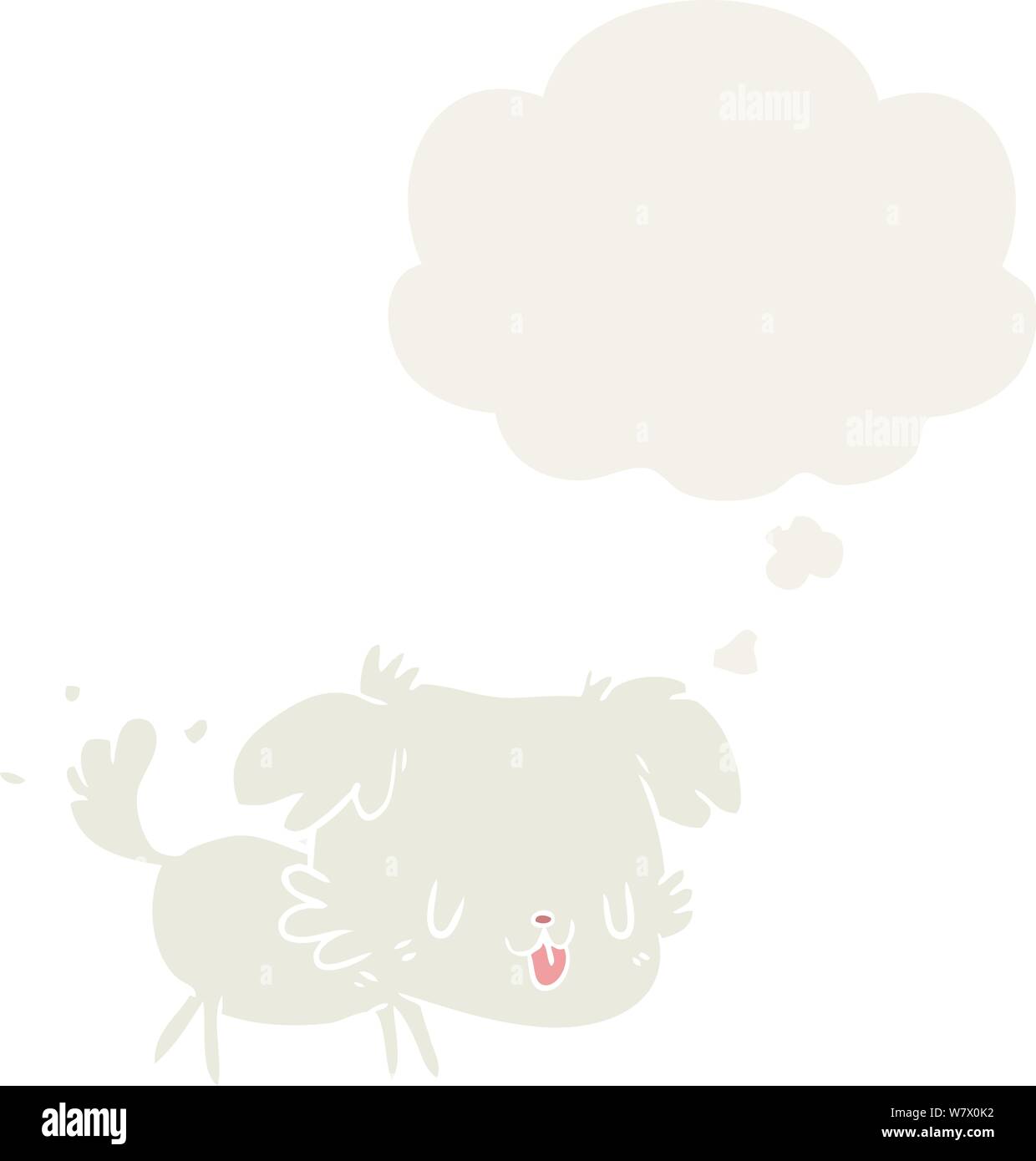 Cartoon Hund mit dachte Blase im Retro Stil Stock Vektor