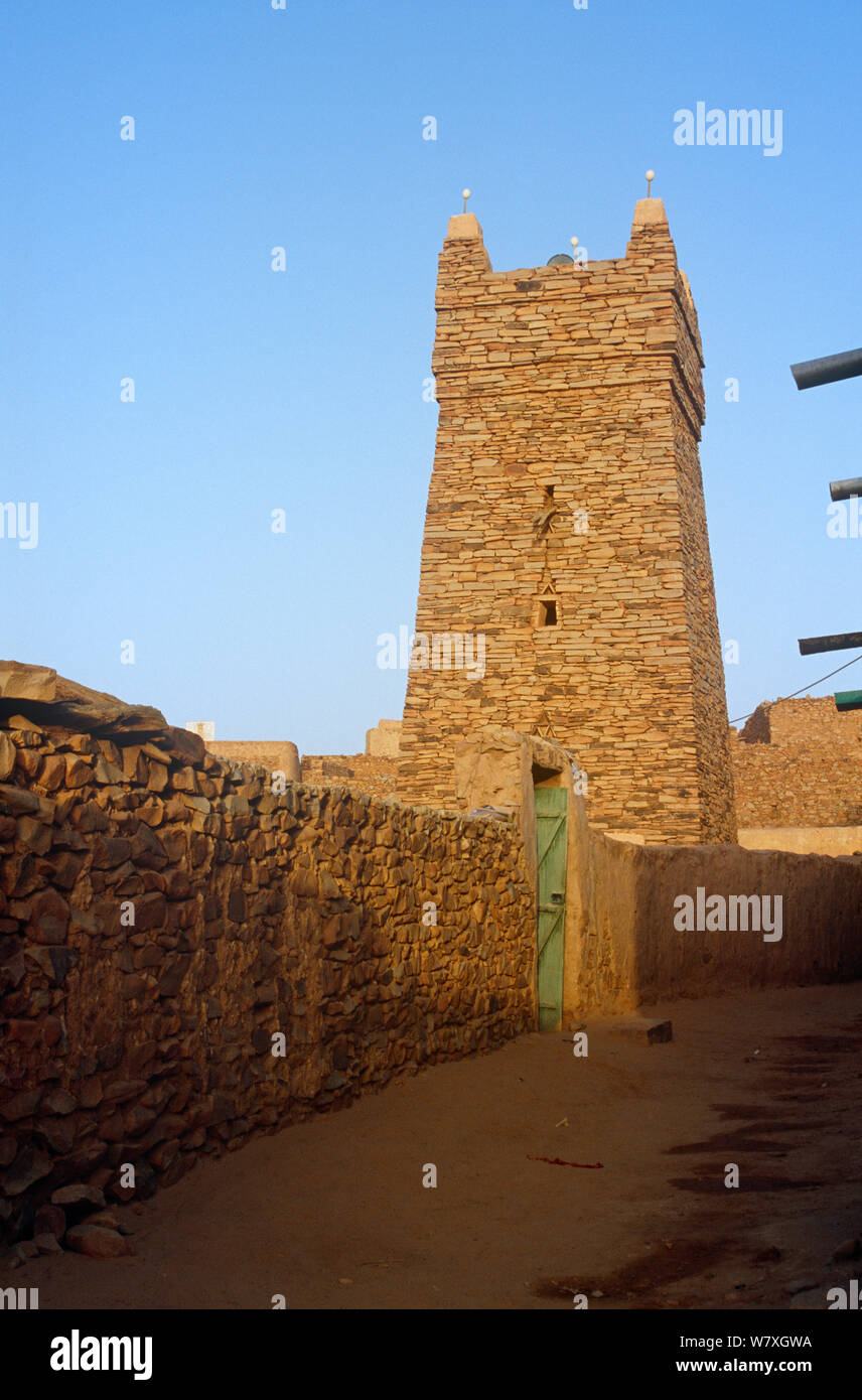 Alten Moschee, Chinguetti, Mauretanien, 2005. Stockfoto
