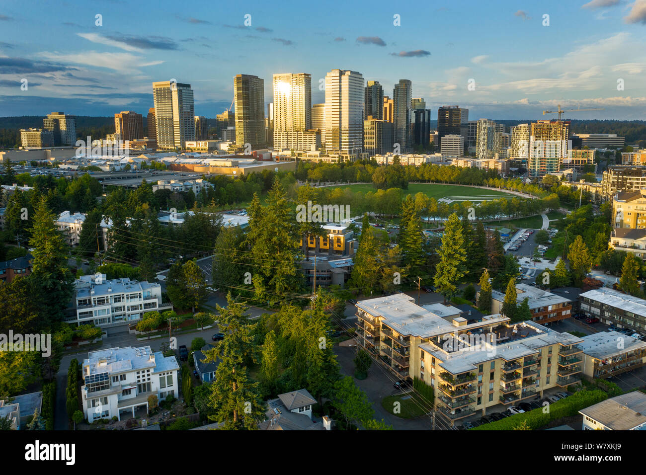 Bellevue ist eine moderne Stadt im Staat Washington, USA Stockfoto