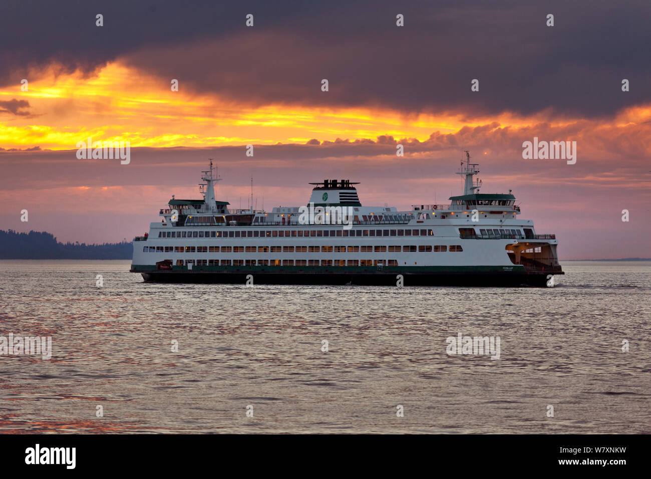 Washington State Ferry auf der Edmonds-Kingston ausführen, Puget Sound, Washington, USA, Juli 2014. Stockfoto